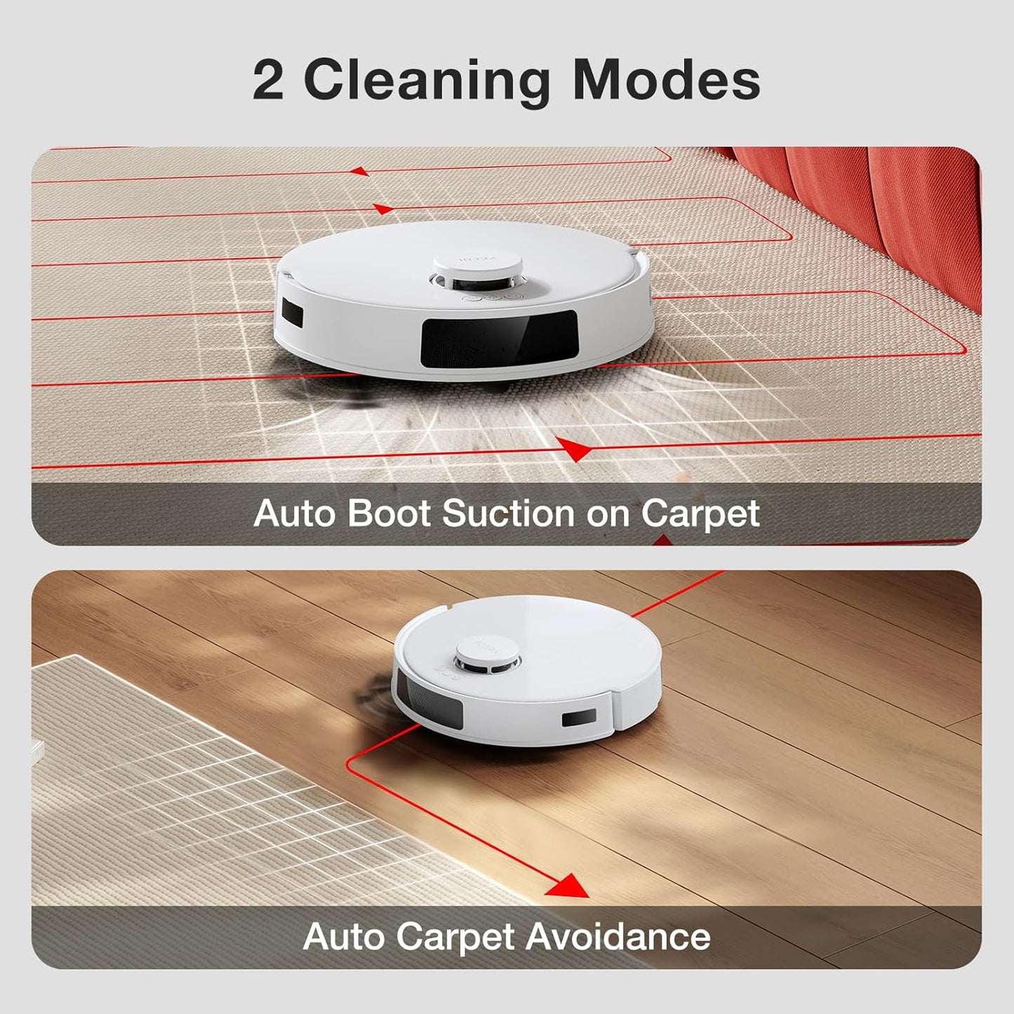 Yeedi C12 Plus Robot Vacuum & Mop, 8000Pa Powerful Suction, 7-Week Bagless Bin, PureCyclone & ZeroTangle Brush, Smart App Control, Auto-Charging, White