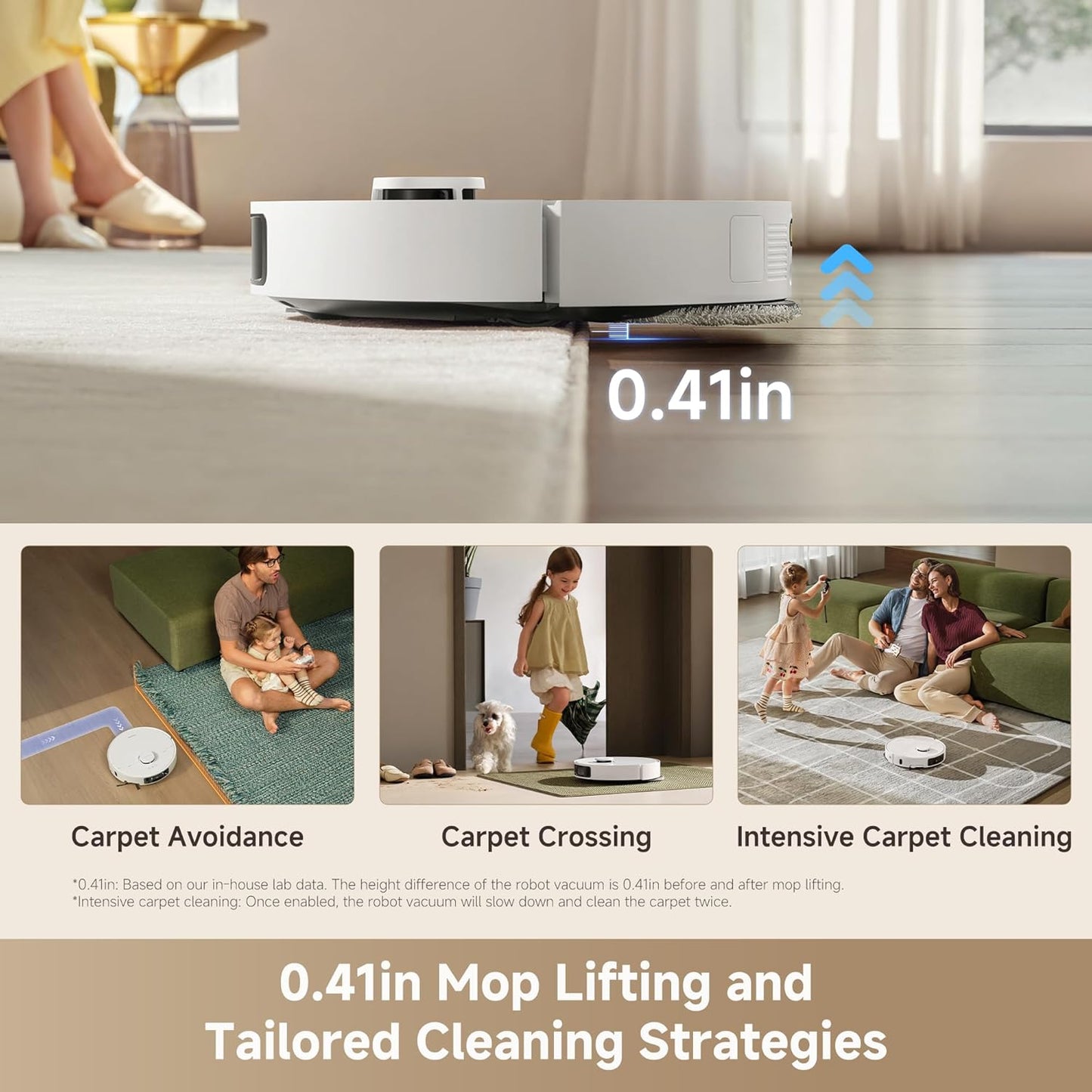 DREAME L40 Ultra Gen 2 Robot Vacuum and Mop with 25,000Pa Suction, Extendable Side Brush and Mop, All-in-One Self-Emptying & Cleaning Dock, Voice & App Control, White