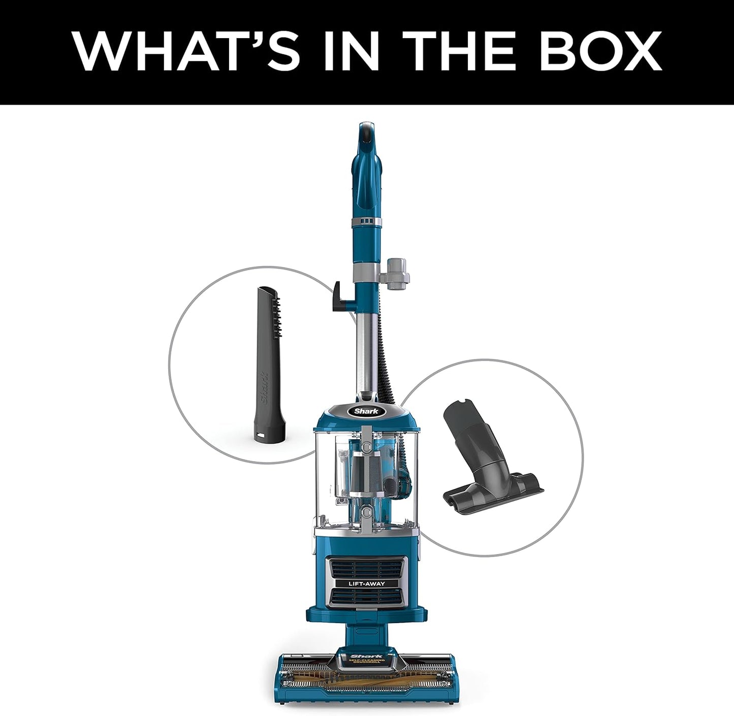 Shark Upright Vacuum, Navigator Lift-Away with Self-Cleaning Brushroll, HEPA Filter, Swivel Steering, Upholstery Tool & Pet Crevice Tool, Perfect for Pets & Multi-Surface, Teal, ZU503AMZ