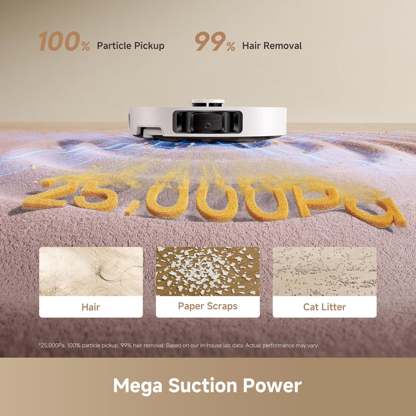 DREAME L40 Ultra Gen 2 Robot Vacuum and Mop with 25,000Pa Suction, Extendable Side Brush and Mop, All-in-One Self-Emptying & Cleaning Dock, Voice & App Control, White