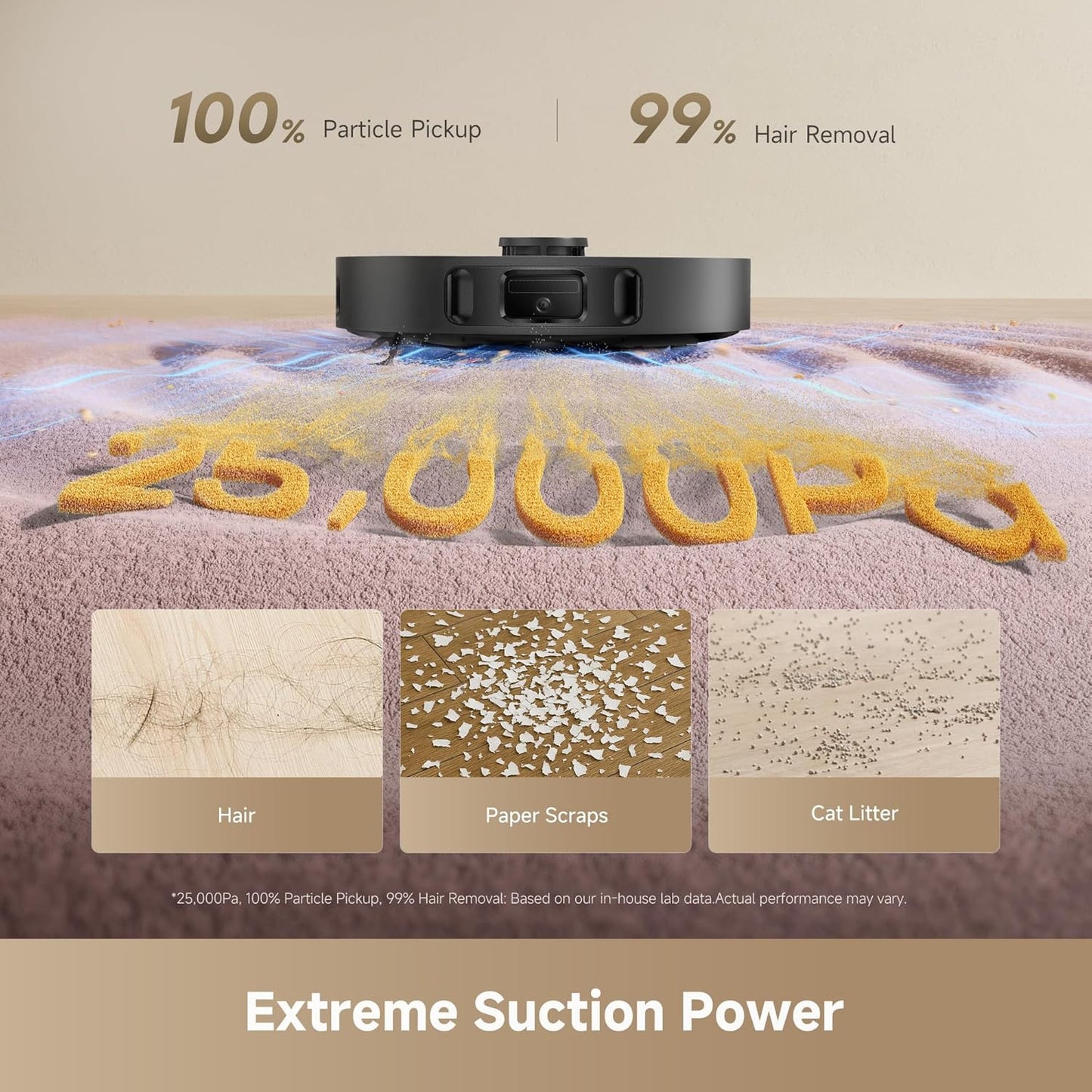 DREAME D30 Ultra Robot Vacuum and Mop, 25,000Pa Powerful Suction, All-in-One Base Station with 100 Days Auto-Empty, MopExtend Tech for Edge Cleaning, Smart Obstacle Avoidance, Black